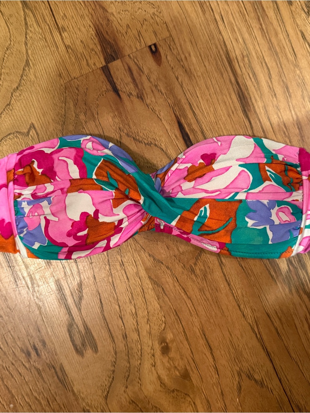 Sunshine 79 Pink Floral Bandeau Swim Top - Multicolor